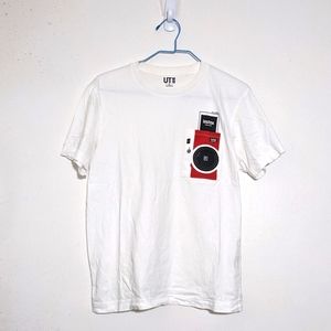 NWOT Uniqlo x Fujifilm Instax mini UT white unisex tee shirt with pocket, XS